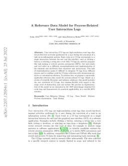 A Reference Data Model for Process-Related User Interaction Logs