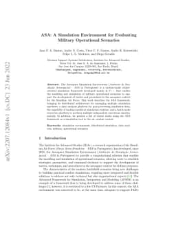 ASA: A Simulation Environment for Evaluating Military Operational
  Scenarios