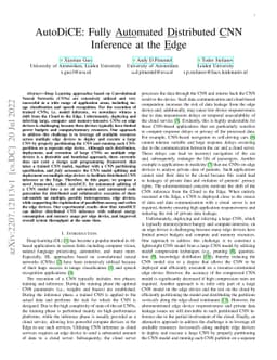 AutoDiCE: Fully Automated Distributed CNN Inference at the Edge