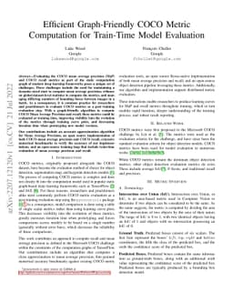 Efficient Graph-Friendly COCO Metric Computation for Train-Time Model
  Evaluation