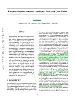 Complementing Semi-Supervised Learning with Uncertainty Quantification