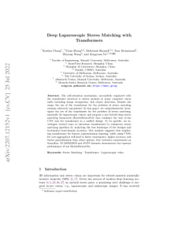 Deep Laparoscopic Stereo Matching with Transformers