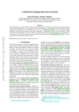 A Multi-Party Dialogue Ressource in French