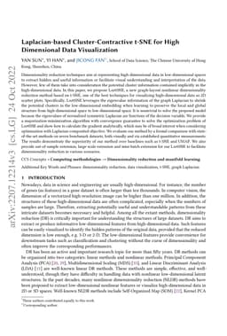 Laplacian-based Cluster-Contractive t-SNE for High Dimensional Data
  Visualization