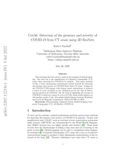 Cov3d: Detection of the presence and severity of COVID-19 from CT scans
  using 3D ResNets