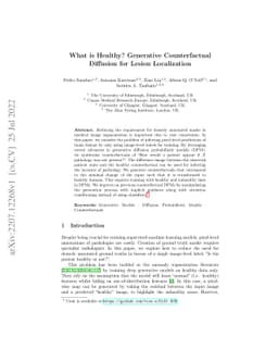 What is Healthy? Generative Counterfactual Diffusion for Lesion
  Localization