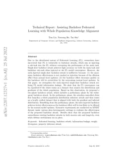 Technical Report: Assisting Backdoor Federated Learning with Whole
  Population Knowledge Alignment