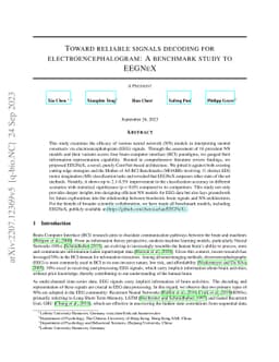 Toward reliable signals decoding for electroencephalogram: A benchmark
  study to EEGNeX