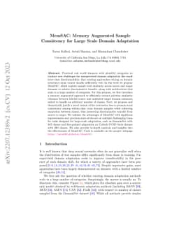 MemSAC: Memory Augmented Sample Consistency for Large Scale Unsupervised
  Domain Adaptation