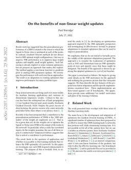 On the benefits of non-linear weight updates