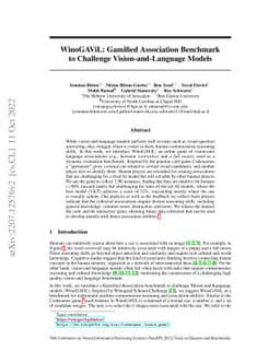 WinoGAViL: Gamified Association Benchmark to Challenge
  Vision-and-Language Models