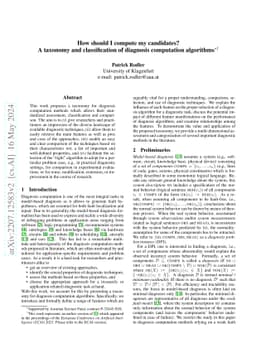 How should I compute my candidates? A taxonomy and classification of
  diagnosis computation algorithms
