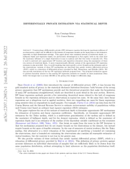 Differentially Private Estimation via Statistical Depth