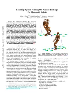 Learning Bipedal Walking On Planned Footsteps For Humanoid Robots