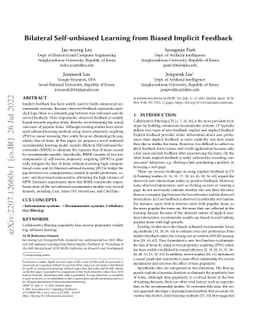 Bilateral Self-unbiased Learning from Biased Implicit Feedback