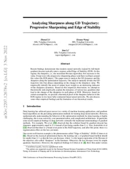 Analyzing Sharpness along GD Trajectory: Progressive Sharpening and Edge
  of Stability