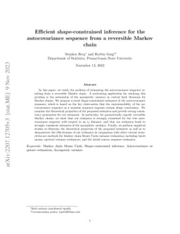 Efficient shape-constrained inference for the autocovariance sequence
  from a reversible Markov chain