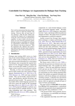 Controllable User Dialogue Act Augmentation for Dialogue State Tracking
