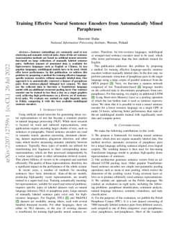 Training Effective Neural Sentence Encoders from Automatically Mined
  Paraphrases