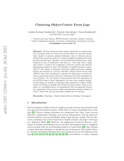 Clustering Object-Centric Event Logs