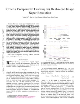 Criteria Comparative Learning for Real-scene Image Super-Resolution
