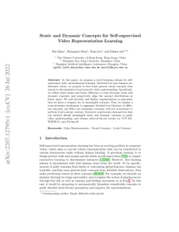 Static and Dynamic Concepts for Self-supervised Video Representation
  Learning