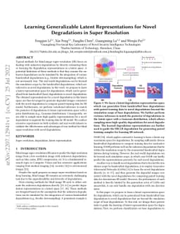 Learning Generalizable Latent Representations for Novel Degradations in
  Super Resolution