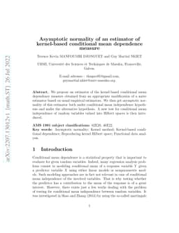 Asymptotic normality of an estimator of kernel-based conditional mean
  dependence measure