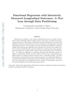 Functional Regression with Intensively Measured Longitudinal Outcomes: A
  New Lens through Data Partitioning