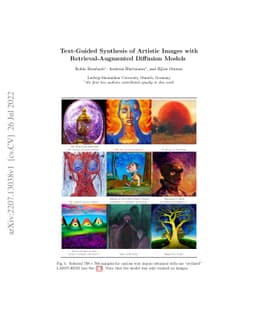 Text-Guided Synthesis of Artistic Images with Retrieval-Augmented
  Diffusion Models