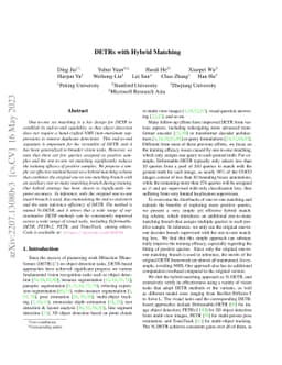 DETRs with Hybrid Matching