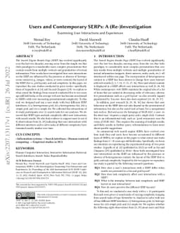 Users and Contemporary SERPs: A (Re-)Investigation Examining User
  Interactions and Experiences