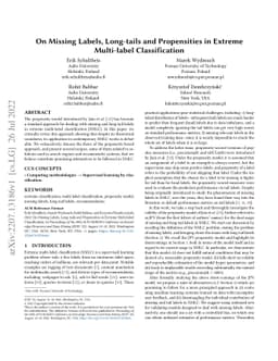On Missing Labels, Long-tails and Propensities in Extreme Multi-label
  Classification