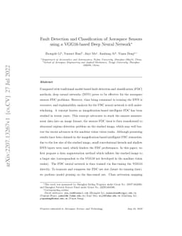 Fault Detection and Classification of Aerospace Sensors using a
  VGG16-based Deep Neural Network