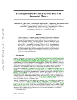 Learning from Positive and Unlabeled Data with Augmented Classes