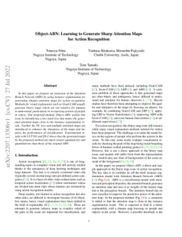 Object-ABN: Learning to Generate Sharp Attention Maps for Action
  Recognition