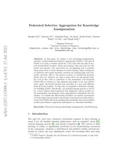 Federated Selective Aggregation for Knowledge Amalgamation