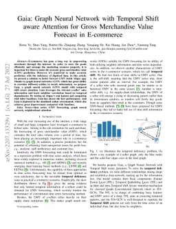 Gaia: Graph Neural Network with Temporal Shift aware Attention for Gross
  Merchandise Value Forecast in E-commerce