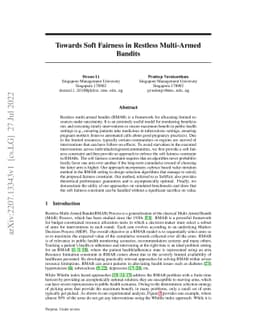 Towards Soft Fairness in Restless Multi-Armed Bandits