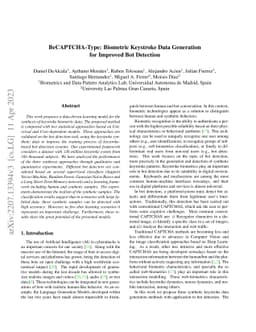 BeCAPTCHA-Type: Biometric Keystroke Data Generation for Improved Bot
  Detection