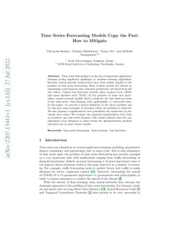 Time Series Forecasting Models Copy the Past: How to Mitigate