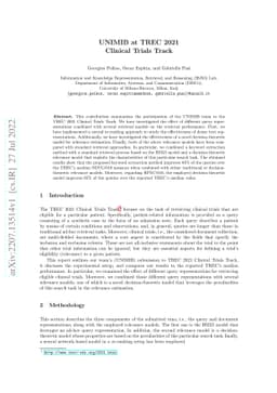 UNIMIB at TREC 2021 Clinical Trials Track