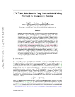 D3C2-Net: Dual-Domain Deep Convolutional Coding Network for Compressive
  Sensing