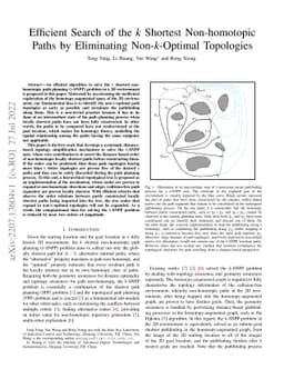 Efficient Search of the k Shortest Non-Homotopic Paths by Eliminating
  Non-k-Optimal Topologies
