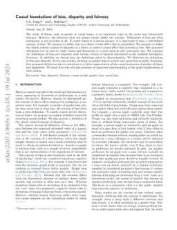Causal foundations of bias, disparity and fairness