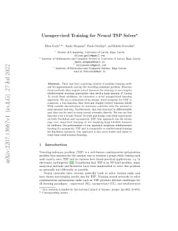 Unsupervised Training for Neural TSP Solver