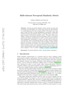 Shift-tolerant Perceptual Similarity Metric