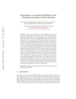 AvatarPoser: Articulated Full-Body Pose Tracking from Sparse Motion
  Sensing