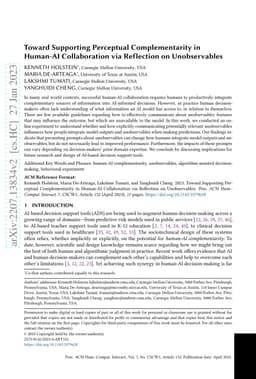 Toward Supporting Perceptual Complementarity in Human-AI Collaboration
  via Reflection on Unobservables
