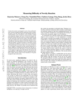 Measuring Difficulty of Novelty Reaction